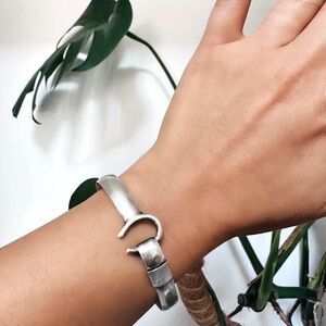 Solid sterling silver Caribbean hook bracelet